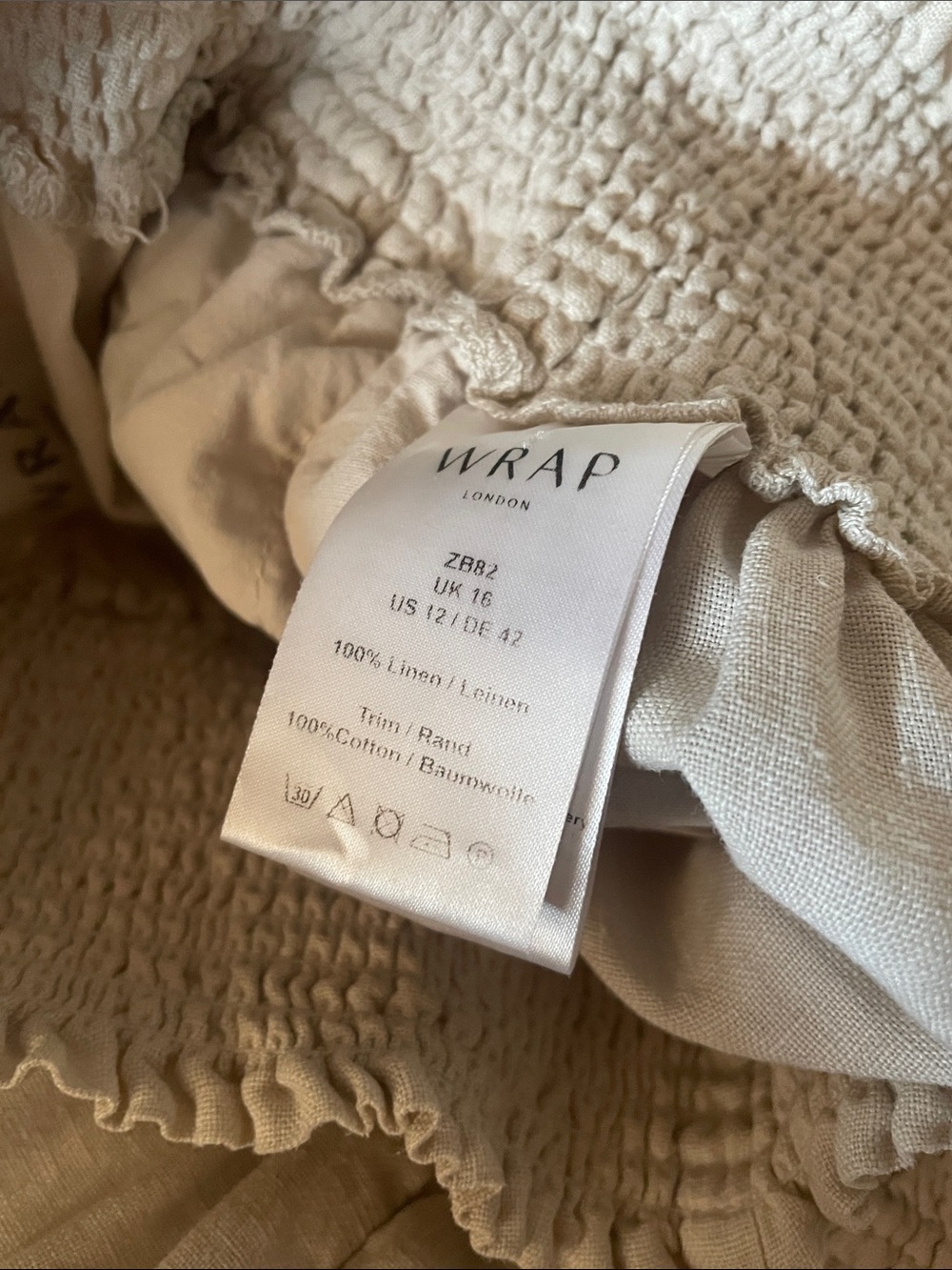 Smocked Waist Linen Pants S - Picture 4 of 9